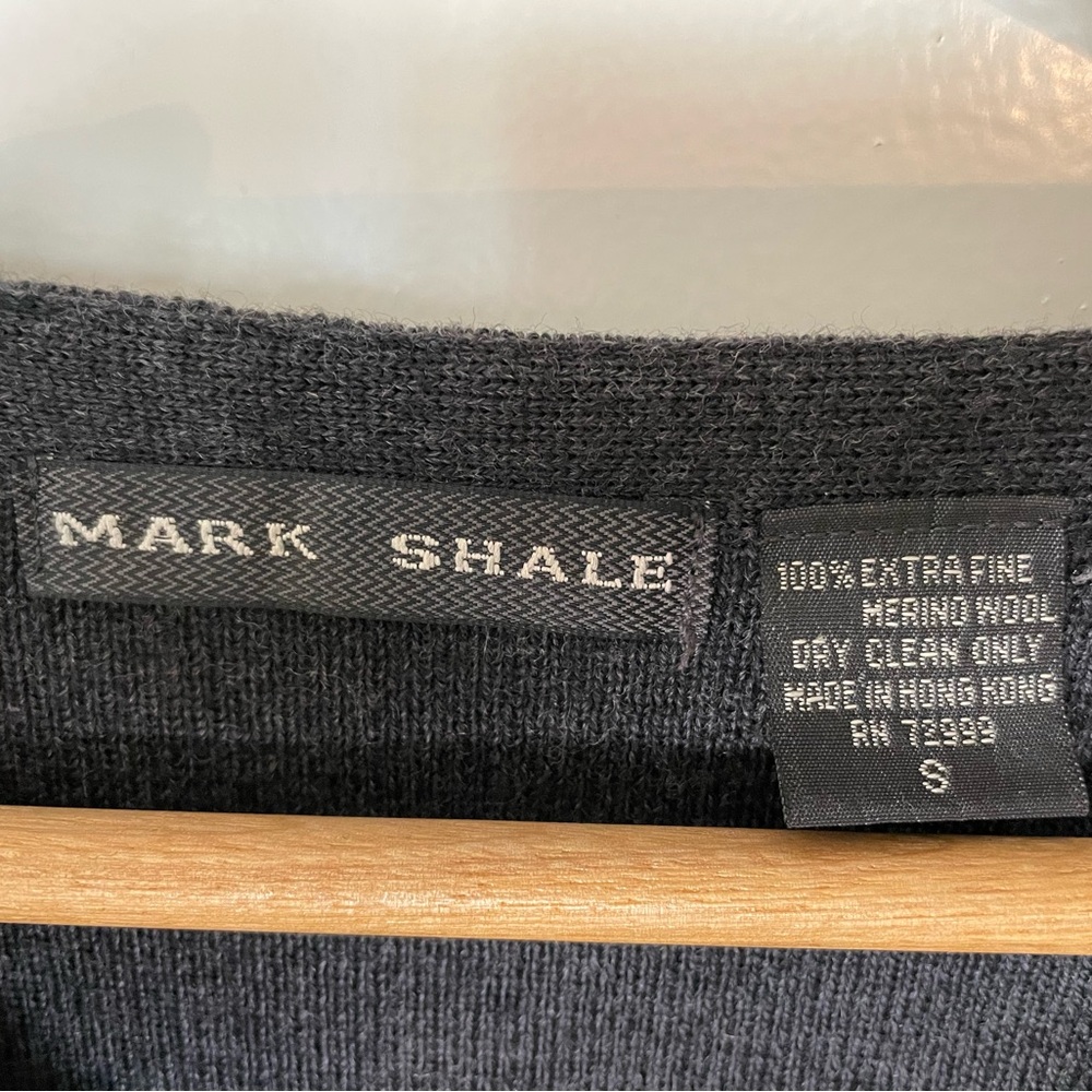 Cardigan Sweater Gray Mark Shale 100% Extra Fine Merino Wool - Picture 4 of 10